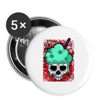 Skelett - Buttons groß 56 mm (5er Pack) - Weiß - Vorne