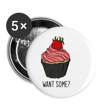 Muffin - Buttons groß 56 mm (5er Pack) - Weiß - Vorne