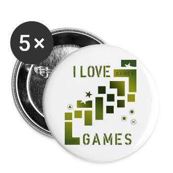 love games - Buttons groß 56 mm (5er Pack) - Weiß - Vorne