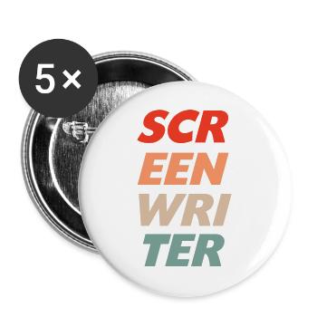 Drehbuchautorin Vintage - Buttons groß 56 mm (5er Pack) - Weiß - Vorne