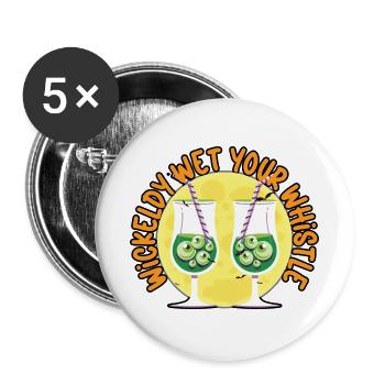 Verrucht nasse Pfeife Barkeeper Halloween - Buttons groß 56 mm (5er Pack) - Weiß - Vorne