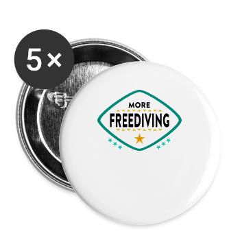 Freitauchen Tauchen - Buttons groß 56 mm (5er Pack) - Weiß - Vorne