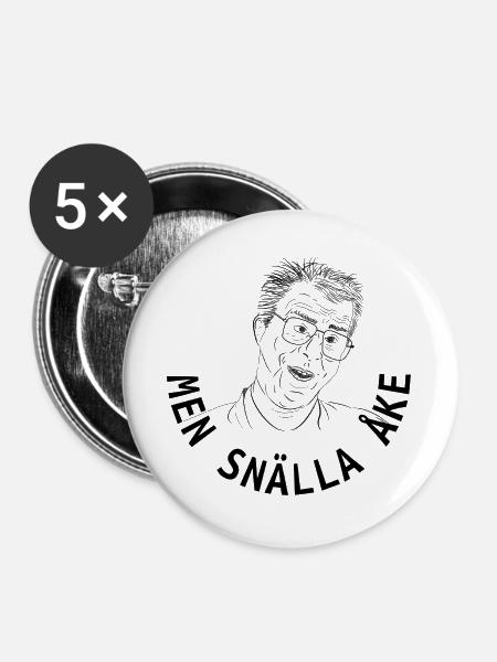Aber bitte Åke - Buttons groß 56 mm (5er Pack) - Weiß