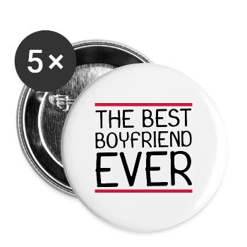 The best boyfriend ever - Buttons groß 56 mm (5er Pack) - Weiß - Vorne