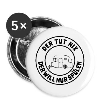 der tut nix wohnwagen - Buttons groß 56 mm (5er Pack) - Weiß - Vorne