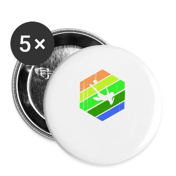 Fussballer Fallrückzieher Fussballspieler Retro - Buttons groß 56 mm (5er Pack) - Weiß - Vorne
