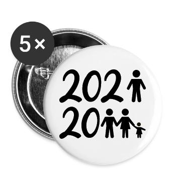 Familie 2021-2022 - Buttons groß 56 mm (5er Pack) - Weiß - Vorne