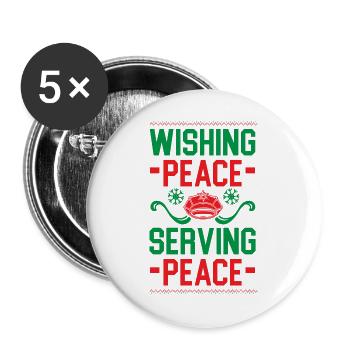 Friedenswünsche im Dienste des Friedens Santa Poli - Buttons groß 56 mm (5er Pack) - Weiß - Vorne