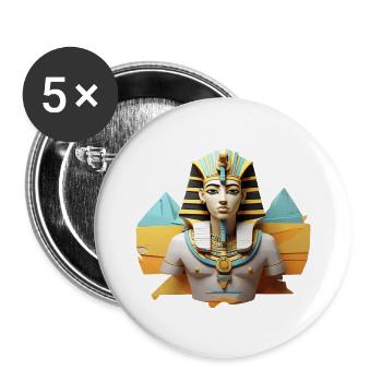 Pharaonisches Design - Buttons groß 56 mm (5er Pack) - Weiß - Vorne