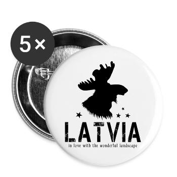 Latvia Lettland lettisch Riga - Buttons groß 56 mm (5er Pack) - Weiß - Vorne