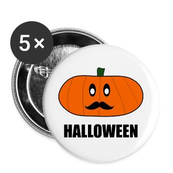 HALLOWEEN. KÜRBIS. HALLOWEEN KÜRBIS - Buttons groß 56 mm (5er Pack) - Weiß - Vorne