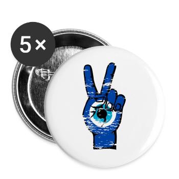 Nazar Frieden Victory Symbol used - Buttons groß 56 mm (5er Pack) - Weiß - Vorne