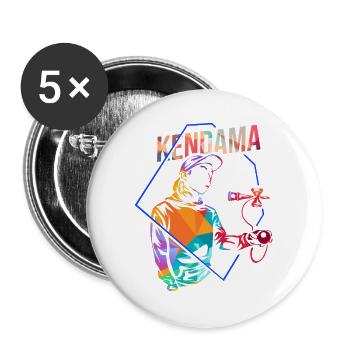 Fingerfertiges Kendama Präzisionsspiel - Buttons groß 56 mm (5er Pack) - Weiß - Vorne