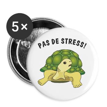 pas de stress - Buttons groß 56 mm (5er Pack) - Weiß - Vorne