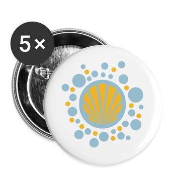 Jakobsmuschel Kugeln - danny alexander lettkemann - Buttons groß 56 mm (5er Pack) - Weiß - Vorne