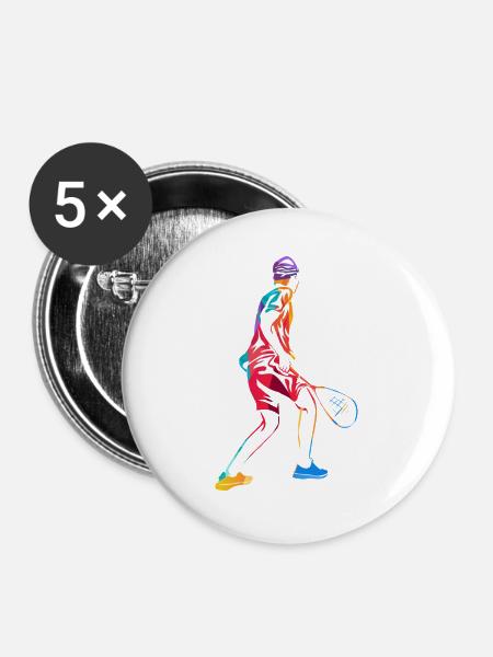 Pfeilschneller Squash Aufschläger - Buttons groß 56 mm (5er Pack) - Weiß