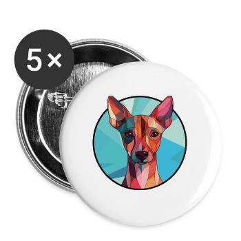 Peruanische haarlose Hunderasse buntes Aquarell - Buttons groß 56 mm (5er Pack) - Weiß - Vorne