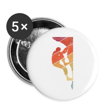 Bergsteiger Bouldern Boulder Klettern - Buttons groß 56 mm (5er Pack) - Weiß - Vorne