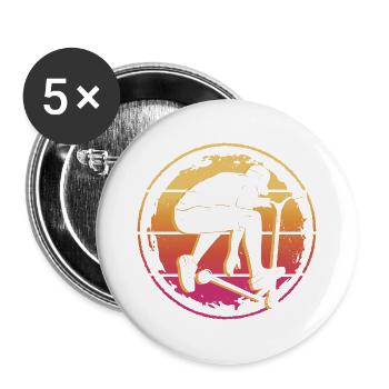 Scooter Stunt Roller Tricks Tretroller Stuntroller - Buttons groß 56 mm (5er Pack) - Weiß - Vorne