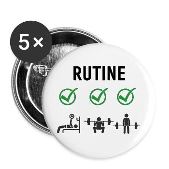 Gym Kreuzheben Workout Liebe - mein Hobby Fitness Rout - Buttons groß 56 mm (5er Pack) - Weiß - Vorne