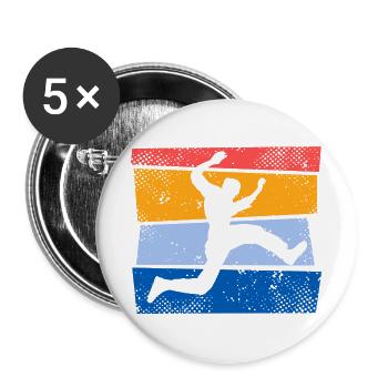 Vintage Parkourläufer Freerunner Parkour Läufer - Buttons groß 56 mm (5er Pack) - Weiß - Vorne