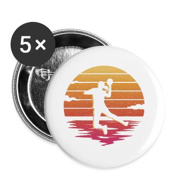 Handball Girl Handballerin Handballspielerin - Buttons groß 56 mm (5er Pack) - Weiß - Vorne