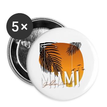 MIAMI - Buttons groß 56 mm (5er Pack) - Weiß - Vorne