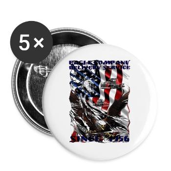 USA Adler Flagge Trucks - Buttons groß 56 mm (5er Pack) - Weiß - Vorne