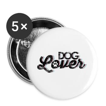 Herzlicher Hundefreund Gassirunde - Buttons groß 56 mm (5er Pack) - Weiß - Vorne
