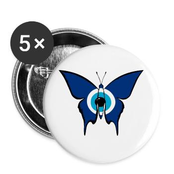 Nazar Schmetterling - Buttons groß 56 mm (5er Pack) - Weiß - Vorne
