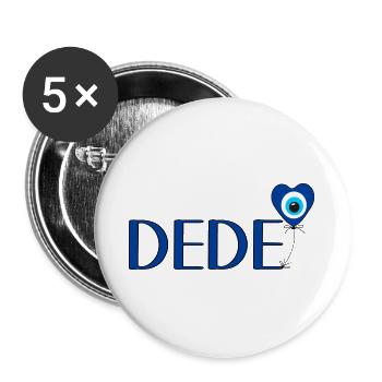 Dede mit Nazar Luftballon - Buttons groß 56 mm (5er Pack) - Weiß - Vorne