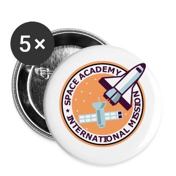 Space Academy International Vintage Farbe - Buttons groß 56 mm (5er Pack) - Weiß - Vorne