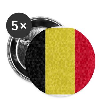 belgien - Buttons groß 56 mm (5er Pack) - Weiß - Vorne