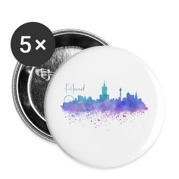 Polen - Buttons groß 56 mm (5er Pack) - Weiß - Vorne