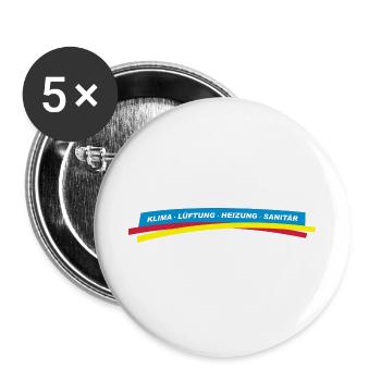 Klima Lüftung Heizung Sanitär - Buttons groß 56 mm (5er Pack) - Weiß - Vorne