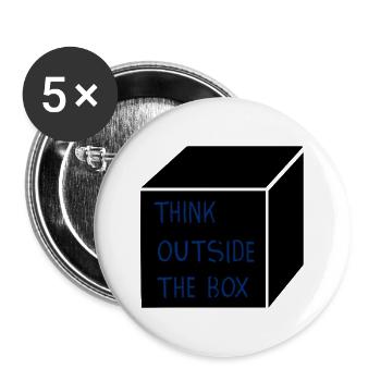 Think outside the box - Buttons groß 56 mm (5er Pack) - Weiß - Vorne
