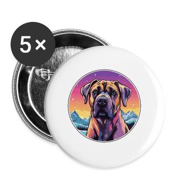 Perro de Presa Canario Hunderasse Cartoon Kawaii Wa - Buttons groß 56 mm (5er Pack) - Weiß - Vorne