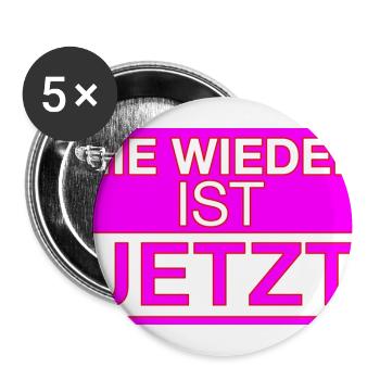 Nie wieder ist jetzt! - Buttons groß 56 mm (5er Pack) - Weiß - Vorne