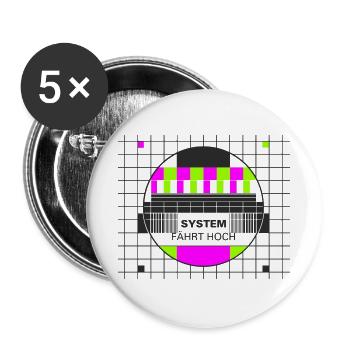 Testbild System fährt hoch - Buttons groß 56 mm (5er Pack) - Weiß - Vorne