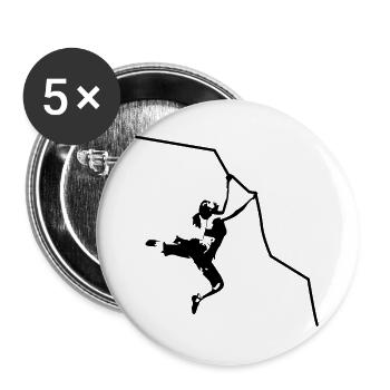 Kletterin am Fels - Buttons groß 56 mm (5er Pack) - Weiß - Vorne