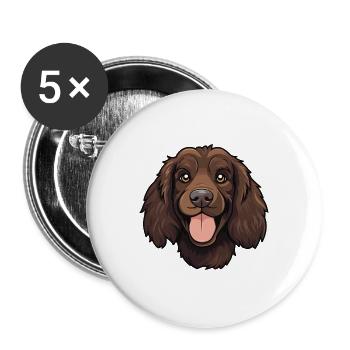 Boykin Spaniel Hunderasse Aquarell Karikatur Kawaii - Buttons groß 56 mm (5er Pack) - Weiß - Vorne