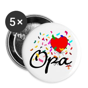 Opa Konfetti - Buttons groß 56 mm (5er Pack) - Weiß - Vorne