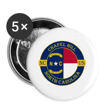 Chapel Hill North Carolina Flagge USA Souvenir - Buttons groß 56 mm (5er Pack) - Weiß - Vorne