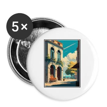 Arles Frankreich Vintage Reiseposter WPA Souvenir - Buttons groß 56 mm (5er Pack) - Weiß - Vorne