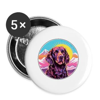 Pudelpointer Hunderasse Cartoon Kawaii Aquarell - Buttons groß 56 mm (5er Pack) - Weiß - Vorne