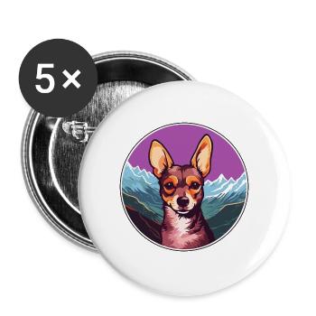 Peruanische Inka-Orchideen-Hunderasse Cartoon Kawaii Wate - Buttons groß 56 mm (5er Pack) - Weiß - Vorne