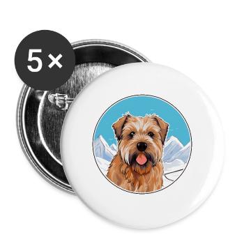 Norfolk Terrier Hunderasse Karikatur Kawaii Watercolo - Buttons groß 56 mm (5er Pack) - Weiß - Vorne