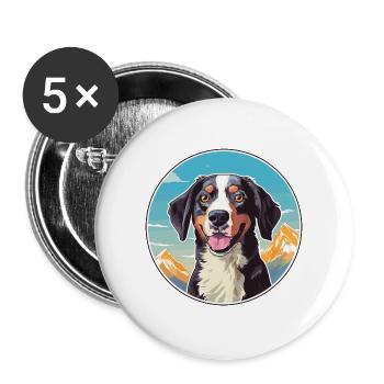 Deutsche Bracke Hunderasse Cartoon Kawaii Watercolo - Buttons groß 56 mm (5er Pack) - Weiß - Vorne