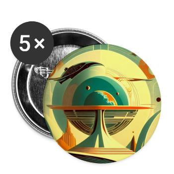 Planet neu erfunden - Buttons groß 56 mm (5er Pack) - Weiß - Vorne