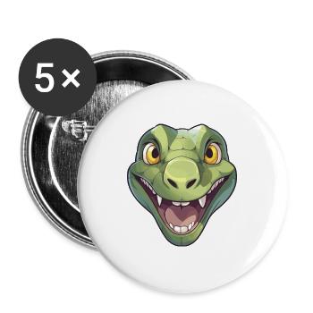 Anakonda Niedlich Glücklich Kawaii Cartoon Clipart Tier - Buttons groß 56 mm (5er Pack) - Weiß - Vorne